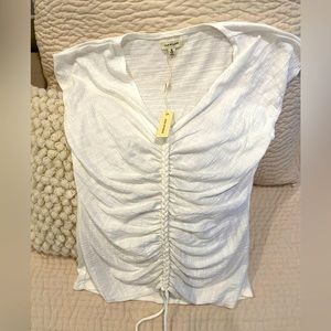 NWT Max Studio white ruched blouse size M